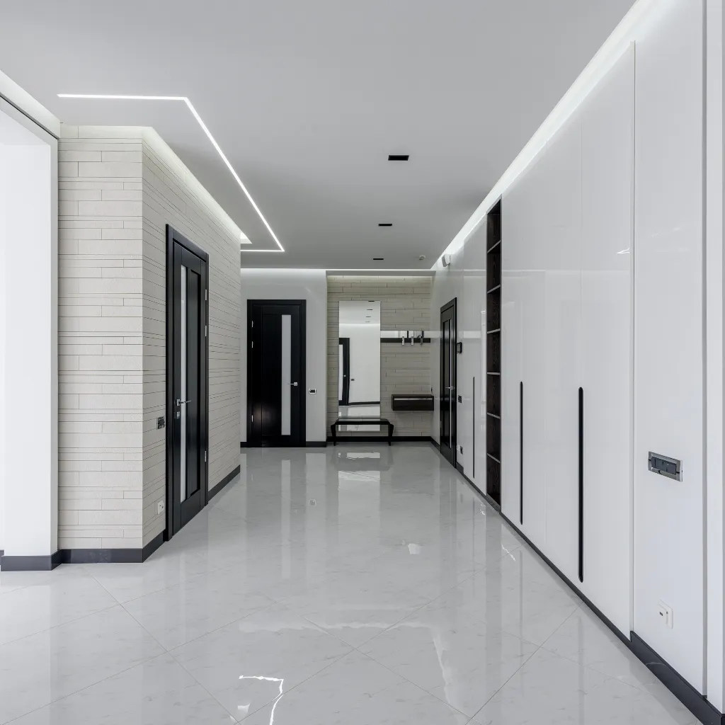 Marble dining hall floor with mirror finish