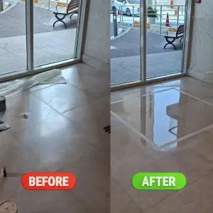 Marble floor polishing
