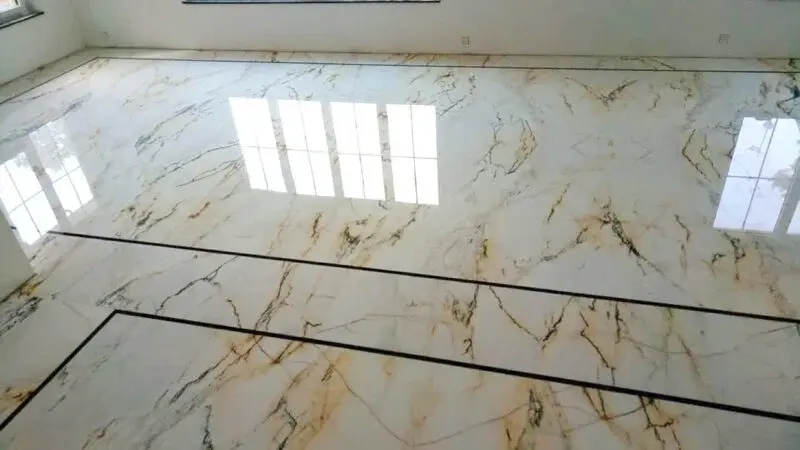 Diamond polishing pad working across a marble floor in Dubai